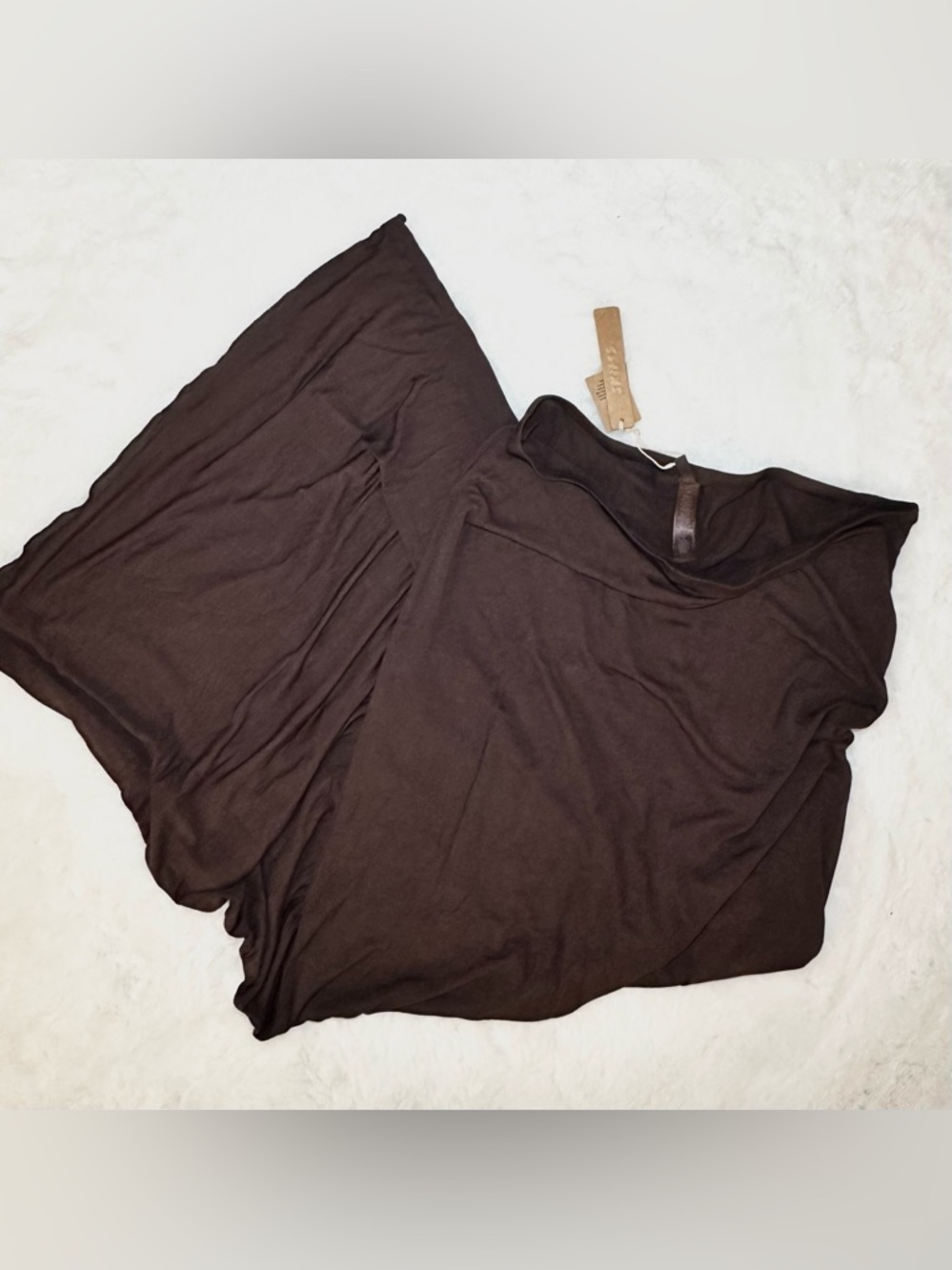 New SKIMS Modal Long Sheer Stretch Low Rise Maxi Skirt Dark Phoenix Brown L & XL